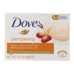 Dove Pampering Beauty Bar with Shea Butter and Warm Vanilla scent.(GSM)