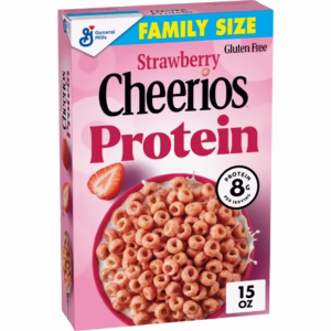 Cheerios Protein Cereal, Strawberry, 8g Protein, Family Size, 15 oz (CH)