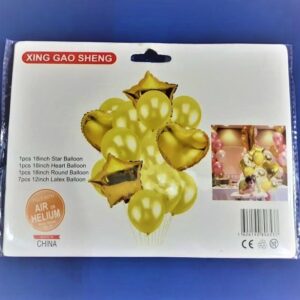 Gold Theme Foil Balloons 14pc(RcPs)