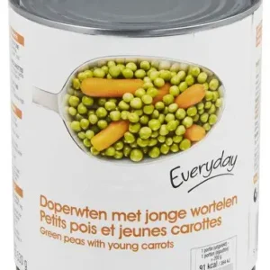 "Everyday" brand peas and carrots 800 Gr groot formaat(Gsl)