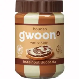 Gwoon Hazelnoot Duopasta Hazelnut and White Chocolate 400g (CH)
