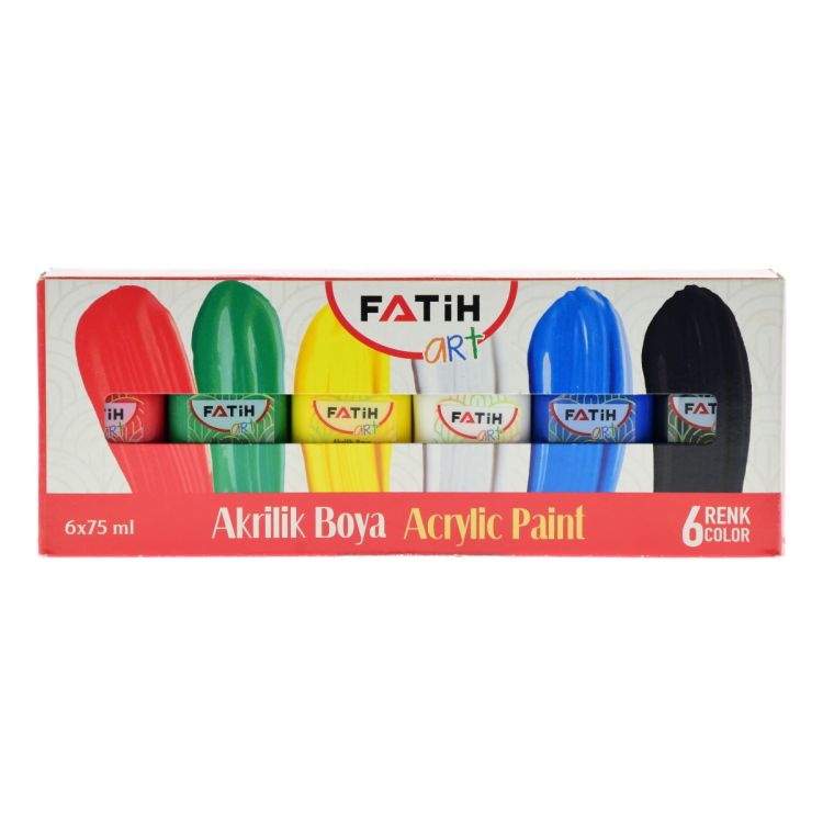 Fatih Acrylverf Set 6 Stuks 75 ml SKU E236217 (Kpln)