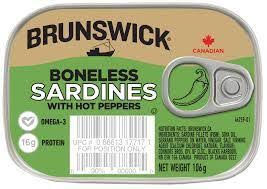 Brunswick Boneless Sardines with Hot Peppers(Gsl)
