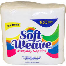 Soft Weave Everyday Napkins. 1ply 100 sheet(Gbm)