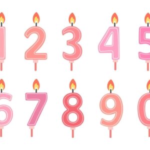 Pink Color Number-shaped birthday Candles(RcPs)