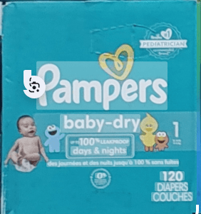 Pampers Baby-Dry diapers, size 1, 120 diapers. (Gsl)