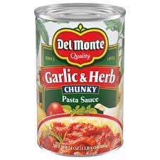 Del Monte Garlic & Herb Chunky Pasta Sauce.(Gbm)