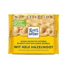Ritter Sport Nut Selection White Whole Hazelnuts chocolate bar. (Gsl)