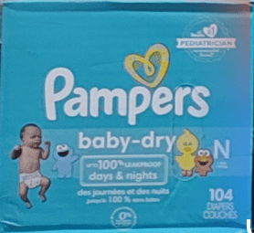 Pampers Baby Dry Diapers Newborn, 104 (Gsl)