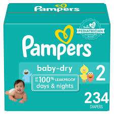 Pampers Baby-Dry diapers, size 2, 112 diapers. (Gsl)