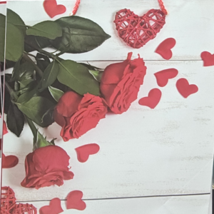 Papieren cadeau tas for lovers-Rozen -per stuk (Rspc)