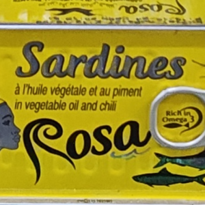 Rosa Sardines in plantaardige olie met chili peper -Geel