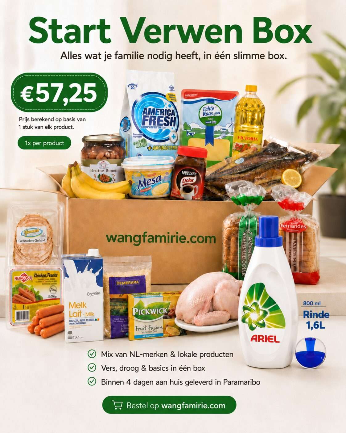 Verwen start pakket 57,25€ ( Voeg zelf extra producten toe indien gewenst)