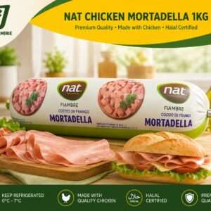 NAT Chicken Mortadella  Worst van 1kg (Kip Mortadella)-(Sub)
