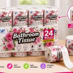 Toilet papier "Bathroom tissue " rozen 24 rollen