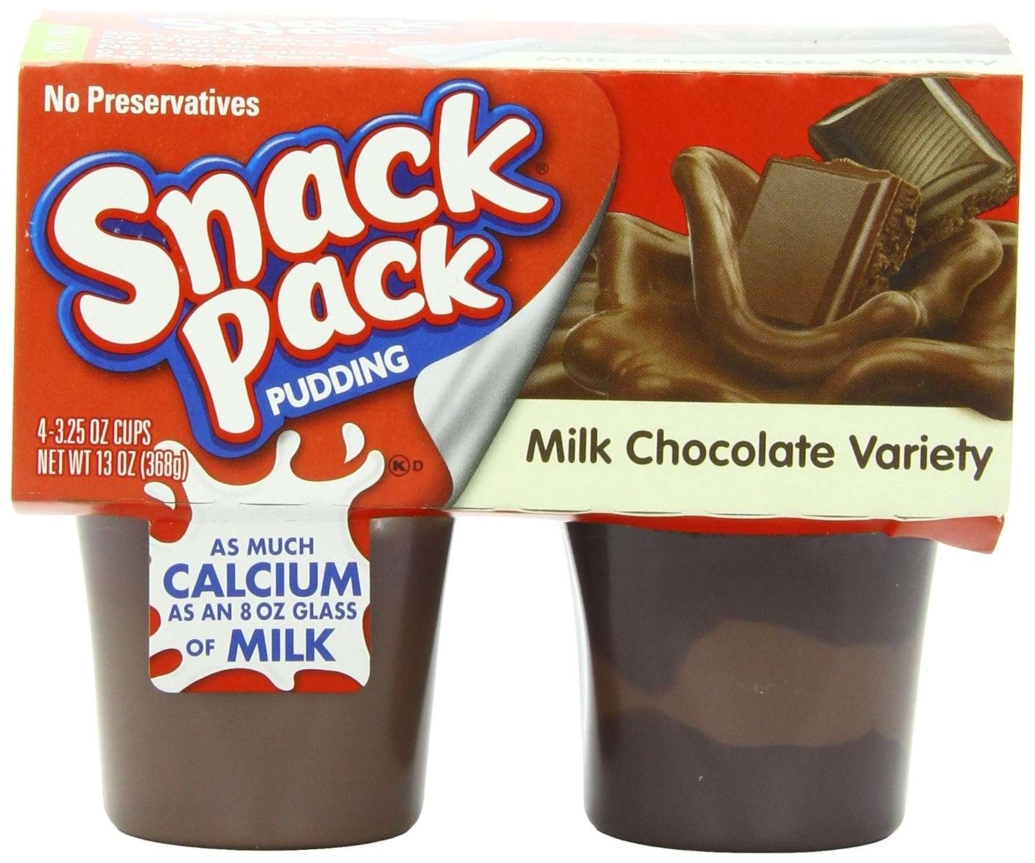 Hunts SnackPack pudding milk choc variety