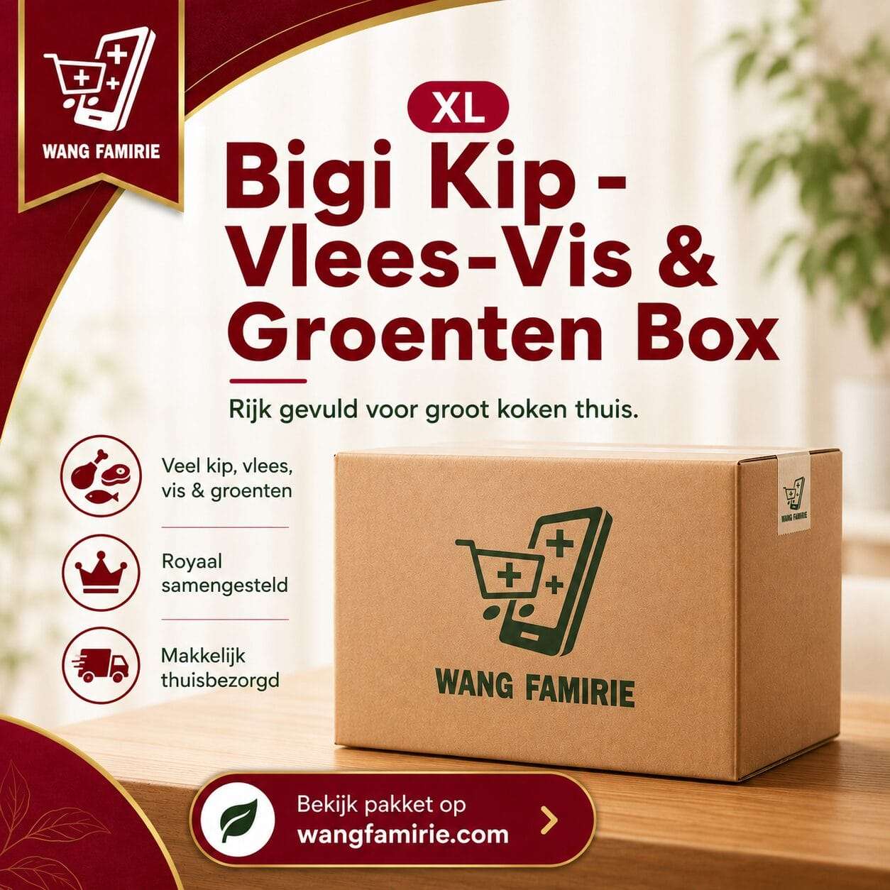 XL Bigi Kip -Vlees-Vis & Groenten Box €316,18