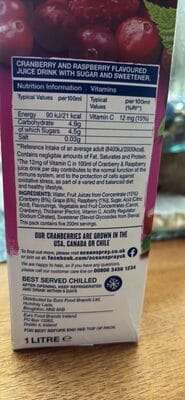 Ocean Spray Cranberry Raspberry Juice Drink - FULL