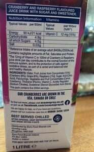 Ocean Spray Cranberry Raspberry Juice Drink (1893ml) (Gur)