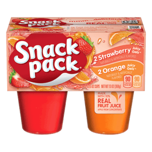 Hunts SnackPack Gel Orange Strawberry - FULL BOX (12 x 92g) (Gur)