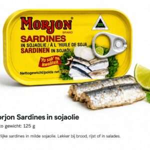 Morjon Sardines in sojaolie 125 gr ( Gbm)